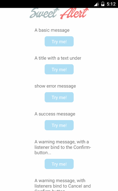 Sweet Alert Dialog