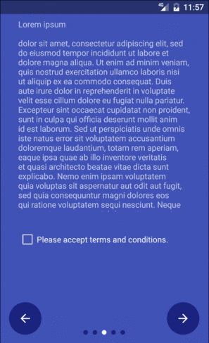 Material Intro Screen