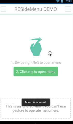 Android Reside Menu
